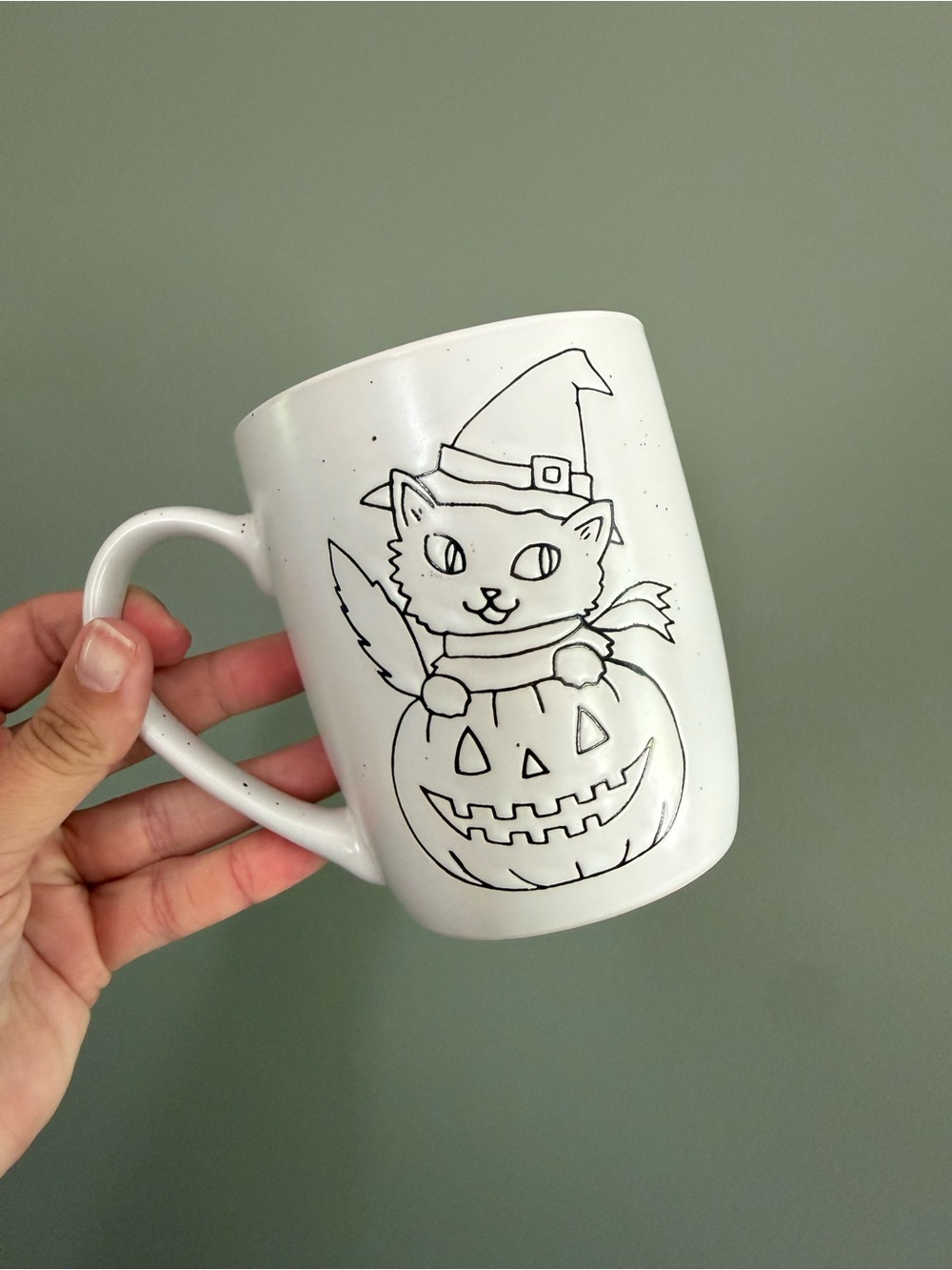 Halloween cat mug